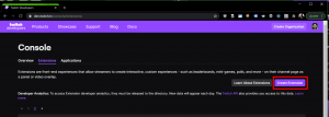 Twitch Developer Console for Extensions